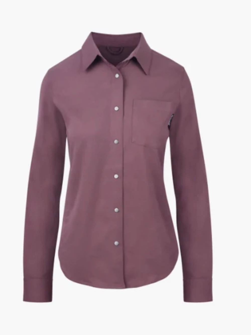 FLYLOW Brigitte Tech Snap Up Flannel Shirt Womens L Saturn Mauve Outdoor Ski NWT